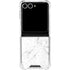 White Marble Galaxy Z Flip7 Clear Case