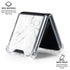 White Marble Galaxy Z Flip7 Clear Case