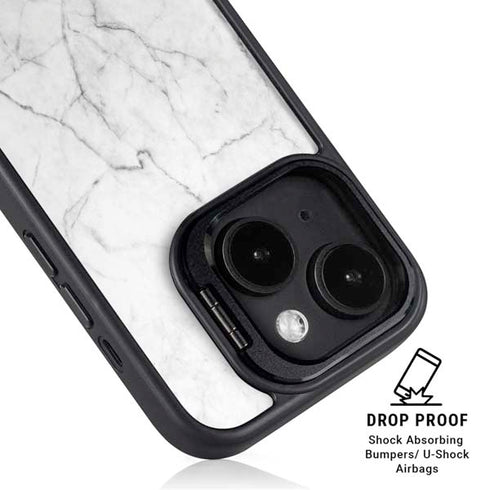 White Marble iPhone 14 Kickstand Case