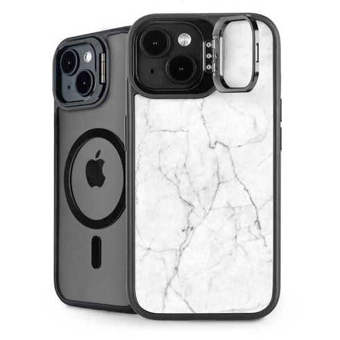 White Marble iPhone 14 Plus Kickstand Case