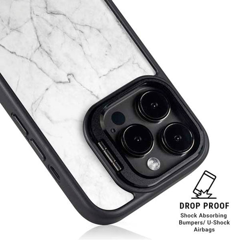 White Marble iPhone 14 Pro Max Kickstand Case