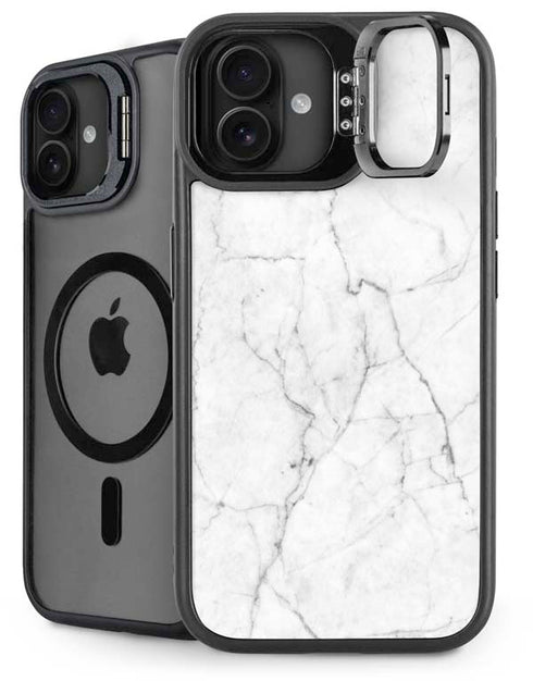 White Marble iPhone 16 Kickstand Case