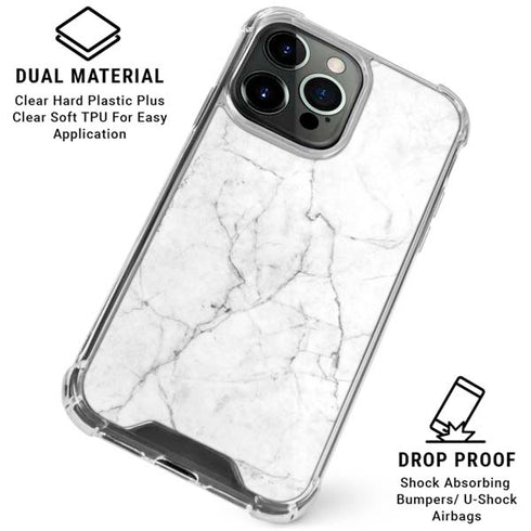 White Marble iPhone 16 Pro Clear Case