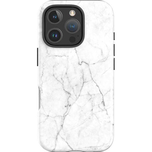 White Marble iPhone 16 Pro Max Impact Case