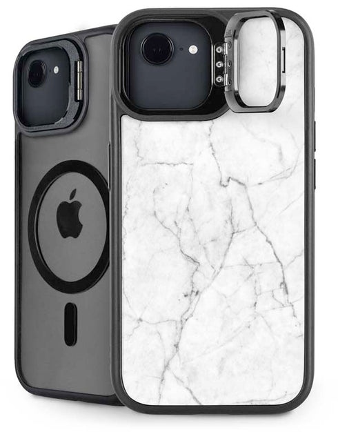 White Marble iPhone 16e Kickstand Case