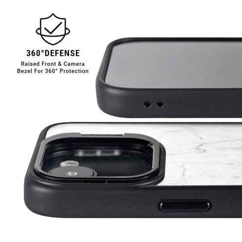 White Marble iPhone 16e Kickstand Case