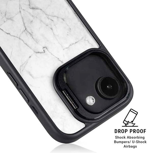 White Marble iPhone 16e Kickstand Case