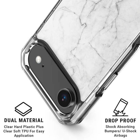 White Marble iPhone 17 Air Clear Case