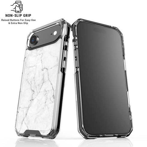 White Marble iPhone 17 Air Clear Case