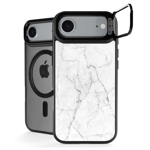 White Marble iPhone 17 Air Kickstand Case