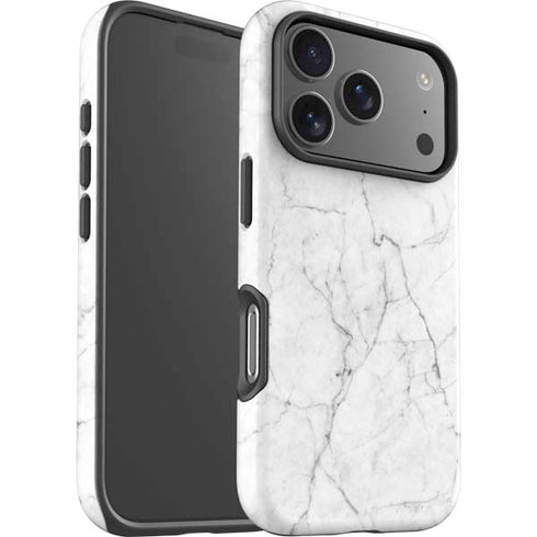 White Marble iPhone 17 Pro Impact Case