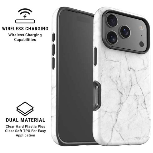 White Marble iPhone 17 Pro Magsafe Impact Case