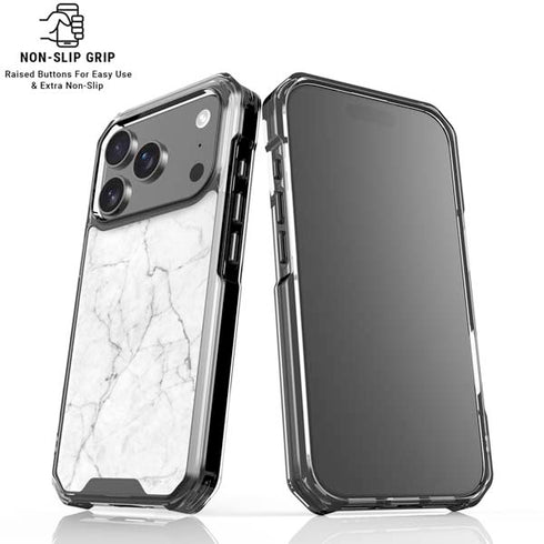 White Marble iPhone 17 Pro Max Clear Case