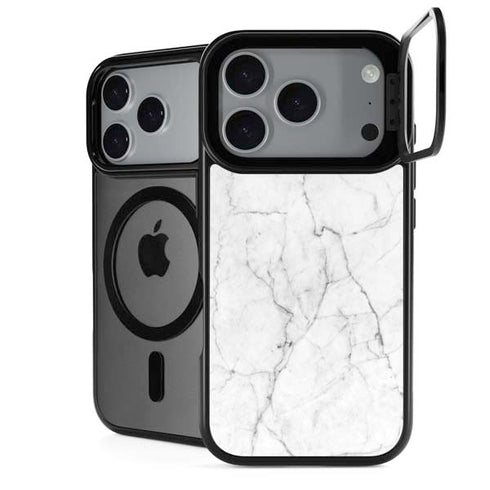 White Marble iPhone 17 Pro Max Kickstand Case