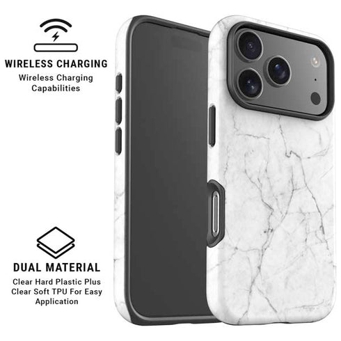 White Marble iPhone 17 Pro Max Magsafe Impact Case