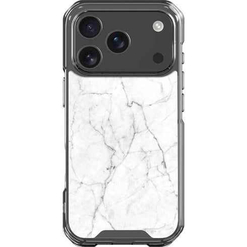 White Marble iPhone 18 Pro Clear Case