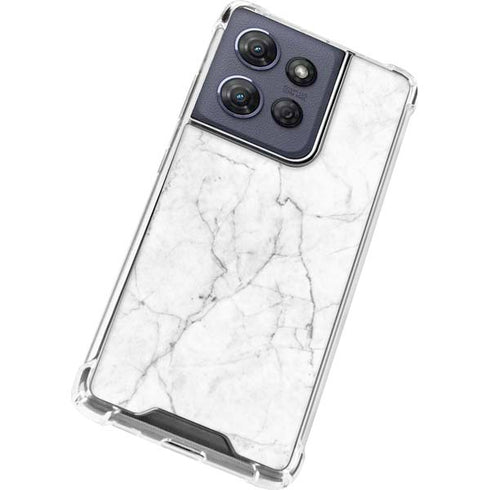White Marble Moto G 5G (2025) Clear Case