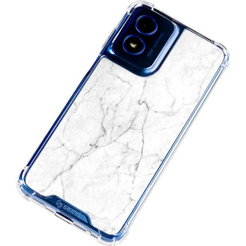 White Marble Moto G 5G (2024) Clear Case