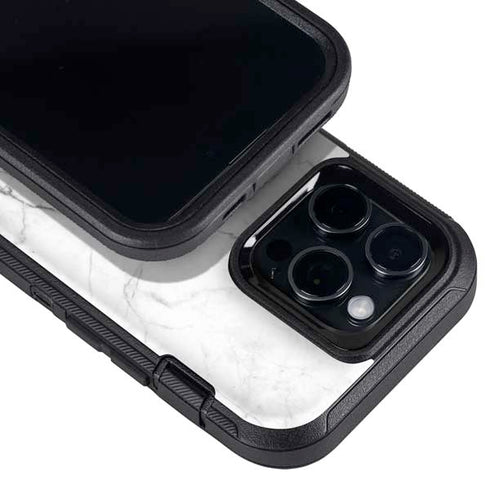 White Marble Otterbox Defender iPhone Skin