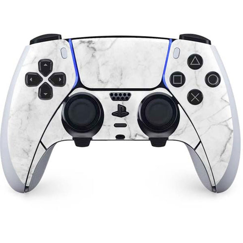 White Marble PS5 DualSense Edge Pro Controller Skin
