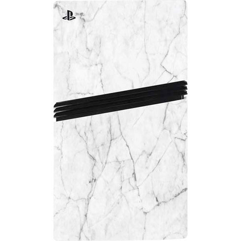 White Marble PS5 Pro Disk Console Skin