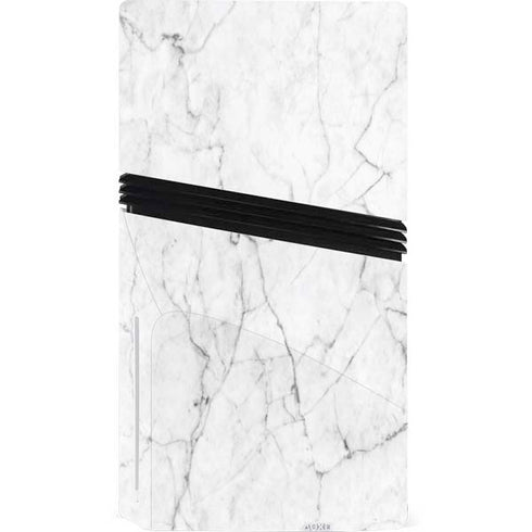 White Marble PS5 Pro Disk Console Skin