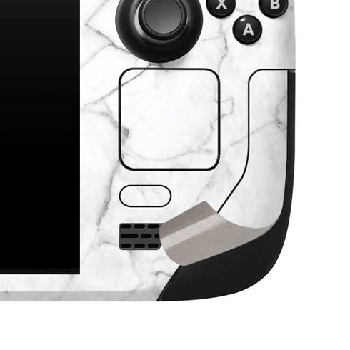 White Marble Steam Deck Handheld Gaming Computer Skin