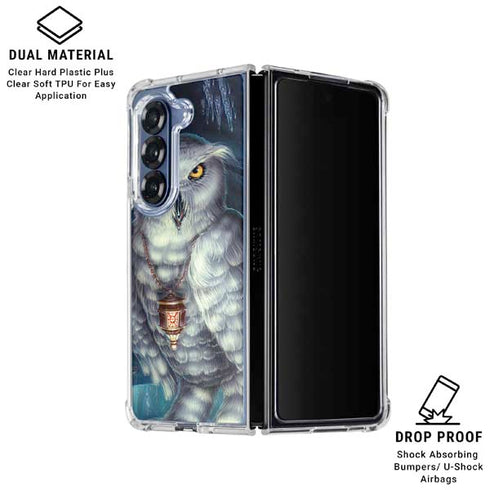 White Owl by Ed Beard Jr Galaxy Z Fold6 Clear Case