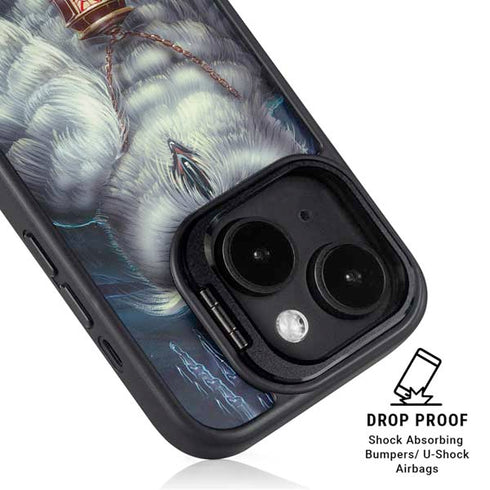 White Owl by Ed Beard Jr iPhone 14 Plus Kickstand Case