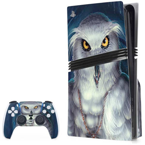 White Owl by Ed Beard Jr PS5 Pro Disk Bundle Skin
