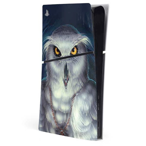White Owl by Ed Beard Jr PS5 Slim Digital Edition Console Skin