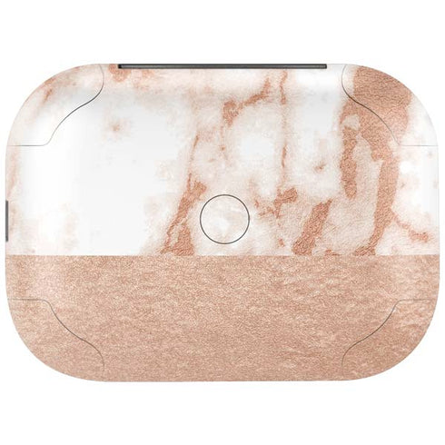 White Rose Gold Marble Amazon Echo Buds Skin