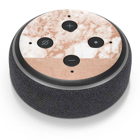 White Rose Gold Marble Amazon Echo Dot Skin