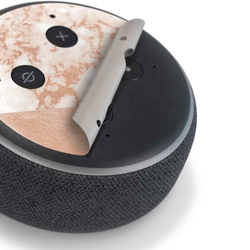 White Rose Gold Marble Amazon Echo Dot Skin