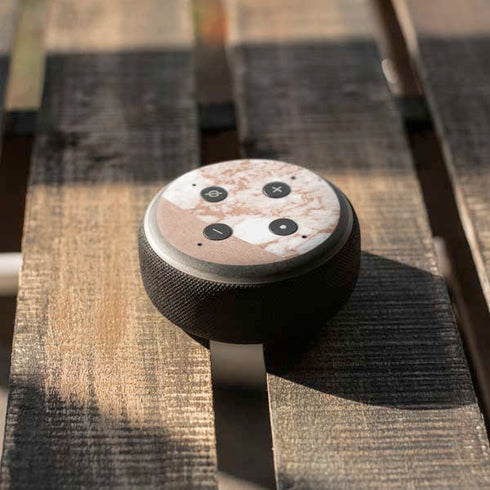 White Rose Gold Marble Amazon Echo Dot Skin