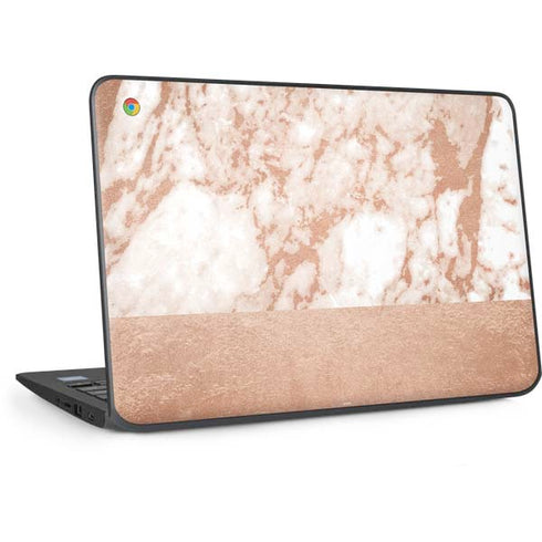 White Rose Gold Marble HP Chromebook Skin