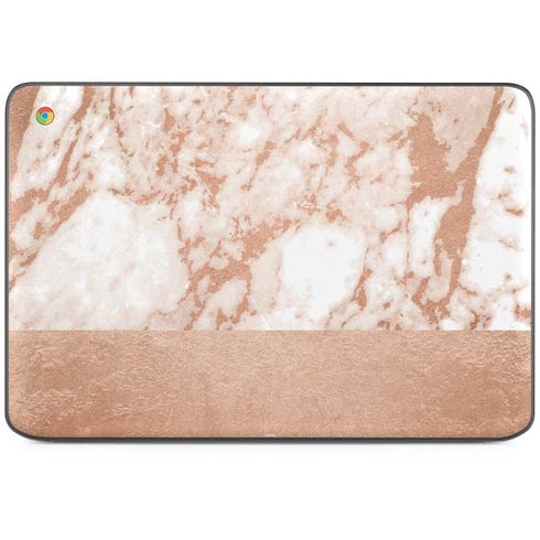 White Rose Gold Marble HP Chromebook Skin