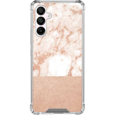 White Rose Gold Marble Galaxy A16 5G Clear Case