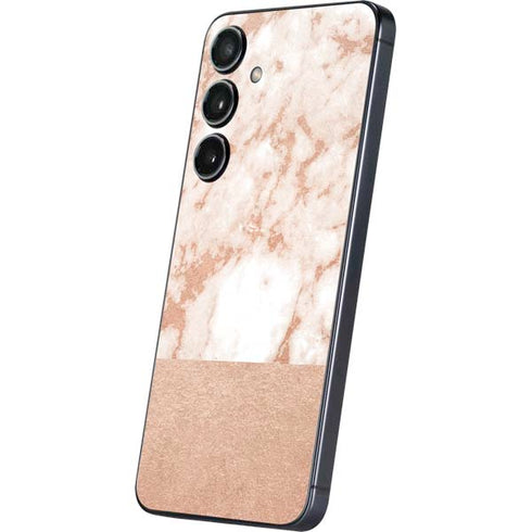 White Rose Gold Marble Galaxy A16 5G Skin