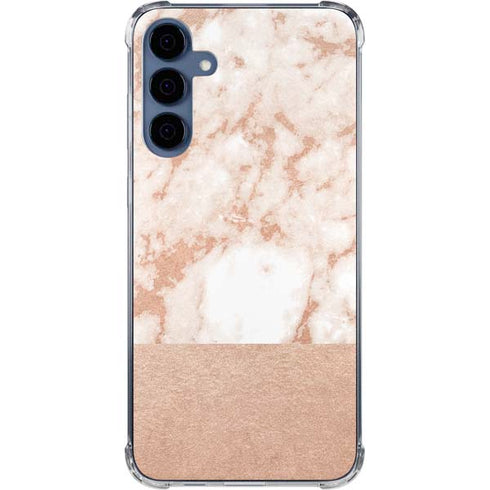 White Rose Gold Marble Galaxy A35 5G Clear Case