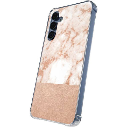 White Rose Gold Marble Galaxy A35 5G Clear Case