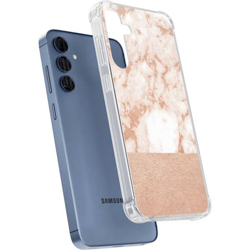 White Rose Gold Marble Galaxy A35 5G Clear Case