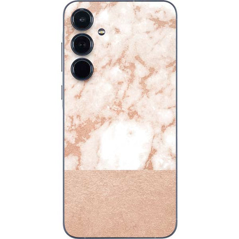 White Rose Gold Marble Galaxy A35 5G Skin