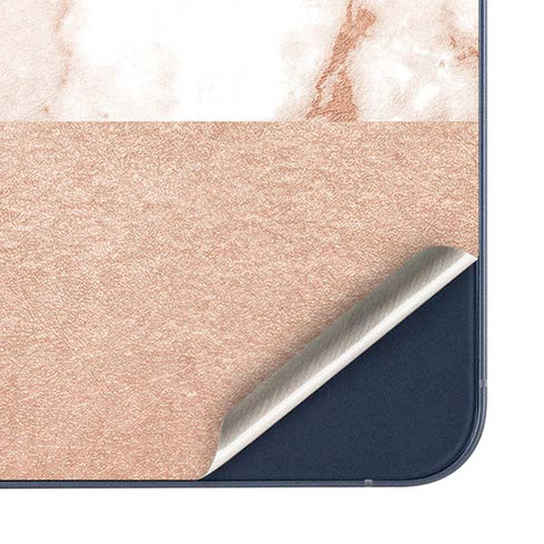 White Rose Gold Marble Galaxy A35 5G Skin