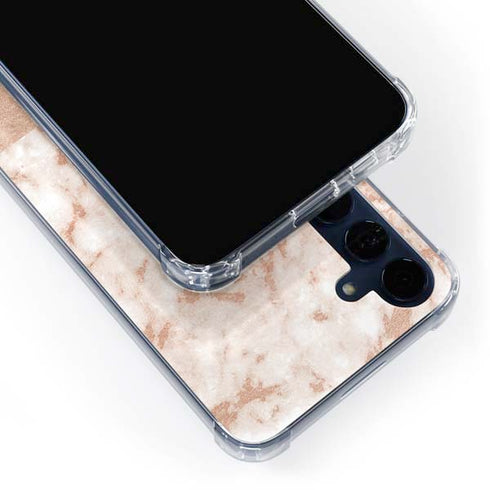 White Rose Gold Marble Galaxy A55 5G Clear Case