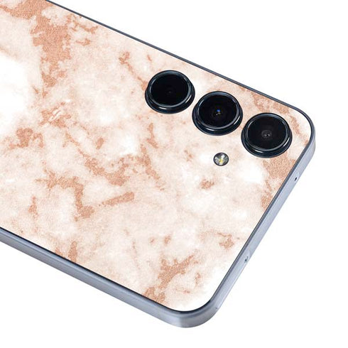 White Rose Gold Marble Galaxy A55 5G Skin