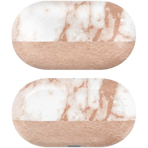 White Rose Gold Marble Galaxy Buds Plus Skin