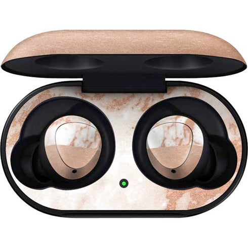 White Rose Gold Marble Galaxy Buds Skin