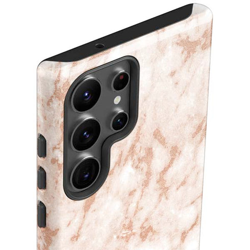 White Rose Gold Marble Galaxy S23 Ultra Pro Case
