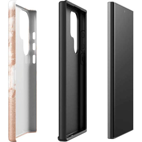 White Rose Gold Marble Galaxy S23 Ultra Pro Case